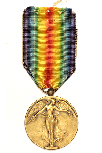 Медаль "Победы в Первой Мировой Войне" Металл Бельгия, 1919 год оранжевый к красному в центре инфо 9772k.